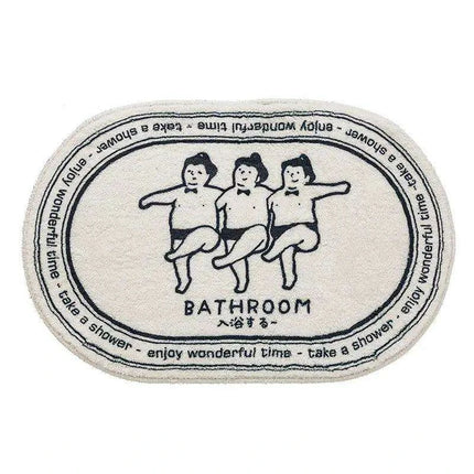Whimsical Cartoon Plush Bathroom Rug Set with Anti-Slip Backing - Très Elite