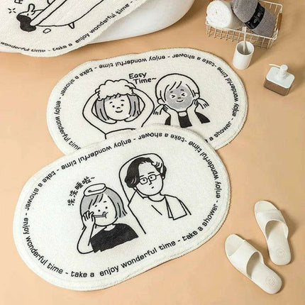 Whimsical Cartoon Plush Bathroom Rug Set with Anti-Slip Backing - Très Elite