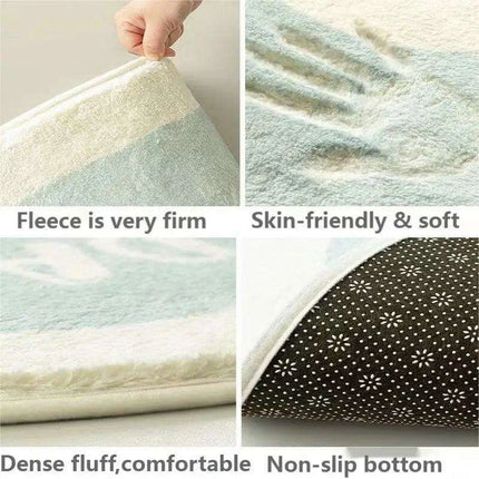 Whimsical Cartoon Plush Bathroom Rug Set with Anti-Slip Backing - Très Elite