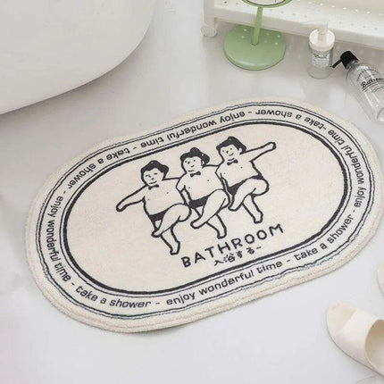 Whimsical Cartoon Plush Bathroom Rug Set with Anti-Slip Backing - Très Elite