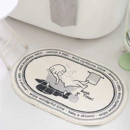 Whimsical Cartoon Plush Bathroom Rug Set with Anti-Slip Backing - Très Elite