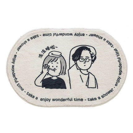 Whimsical Cartoon Plush Bathroom Rug Set with Anti-Slip Backing - Très Elite