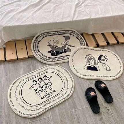 Whimsical Cartoon Plush Bathroom Rug Set with Anti-Slip Backing - Très Elite