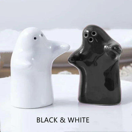 Whimsical Ceramic Ghost Mini Salt and Pepper Shaker - Perfect Nordic Wedding Gift..