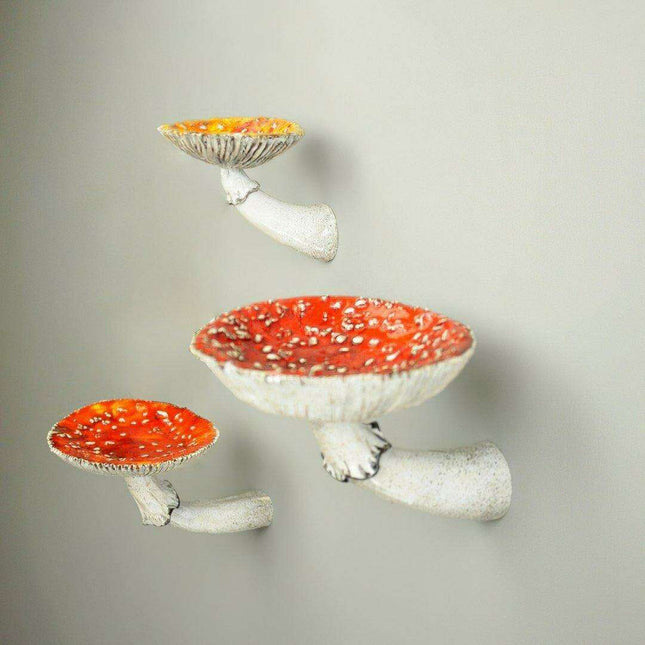 Whimsical Cloud Mushroom Hanging Shelf - Charming Resin Decor Accent