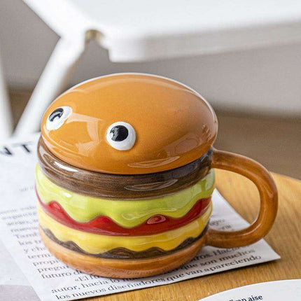 Whimsical Hamburger Ceramic Mug Set - 300mL Breakfast Delight - Très Elite