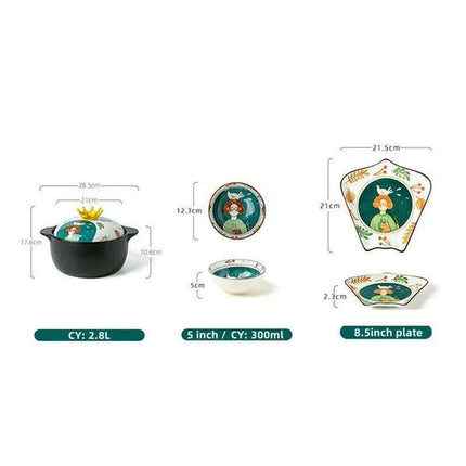 Whimsical Japanese Cartoon 9-Piece Dining Set: Transform Your Meals into Artistic Experiences - Très Elite