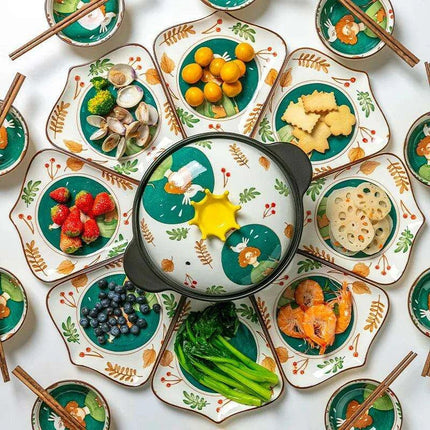 Whimsical Japanese Cartoon 9-Piece Dining Set: Transform Your Meals into Artistic Experiences - Très Elite