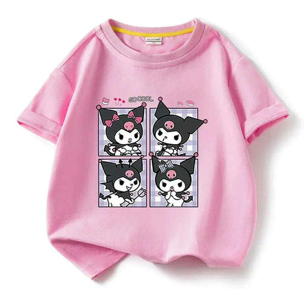 Whimsical Kuromi Kids Summer T-Shirt: Soft Cotton Tee for Magical Adventures - Très Elite