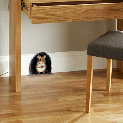 Whimsical Mouse Hole Wall Stickers: Enchant Your Living Space - Très Elite