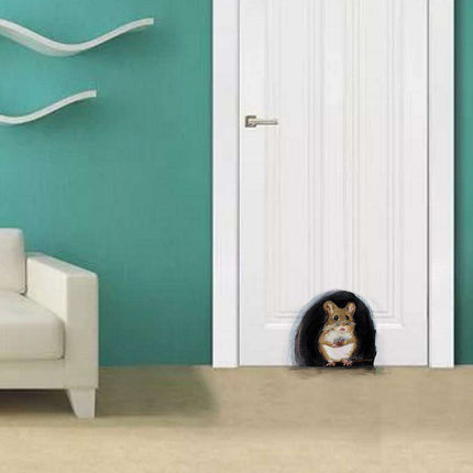 Whimsical Mouse Hole Wall Stickers: Enchant Your Living Space - Très Elite