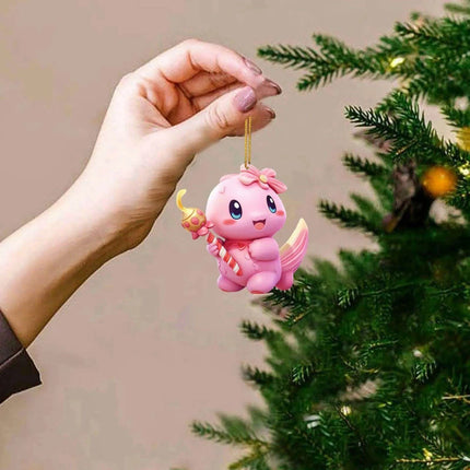 Whimsical Pink Dragon Acrylic Holiday Ornament for Joyful Celebrations - Très Elite