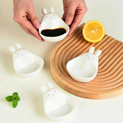 Whimsical Rabbit-Handled Ceramic Dipping Bowl - Enhance Your Culinary Presentation - Très Elite