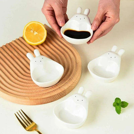 Whimsical Rabbit-Handled Ceramic Dipping Bowl - Enhance Your Culinary Presentation - Très Elite