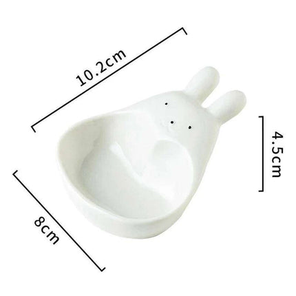 Whimsical Rabbit-Handled Ceramic Dipping Bowl - Enhance Your Culinary Presentation - Très Elite