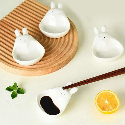Whimsical Rabbit-Handled Ceramic Dipping Bowl - Enhance Your Culinary Presentation - Très Elite