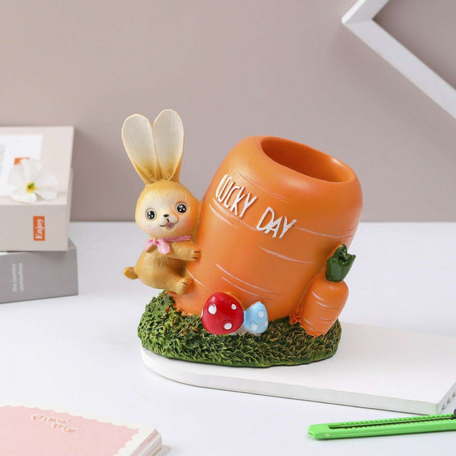 Whimsical Rabbit-Inspired Resin Desk Organizer