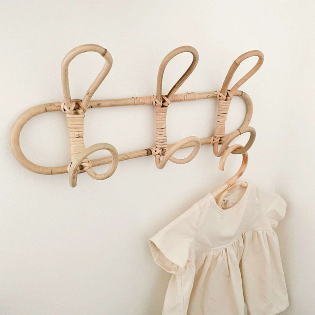 Whimsical Rattan Wall Hooks for Playful Kids' Rooms