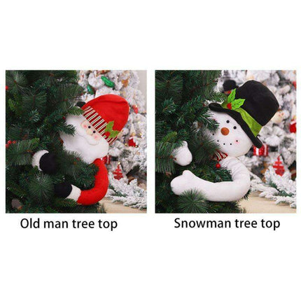 Whimsical Santa & Snowman Holiday Tree Topper for Festive Cheer