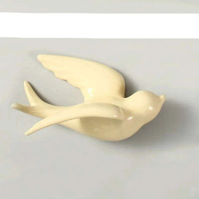 Whimsical Scandinavian Swallow 3D Ceramic Wall Art for Contemporary Interiors