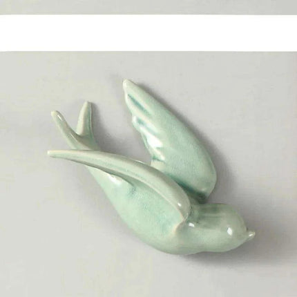 Whimsical Scandinavian Swallow 3D Ceramic Wall Art for Contemporary Interiors