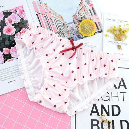 Whimsical Strawberry Ruffle Seamless Women's Underwear for Girls in Japanese Fashion - Très Elite