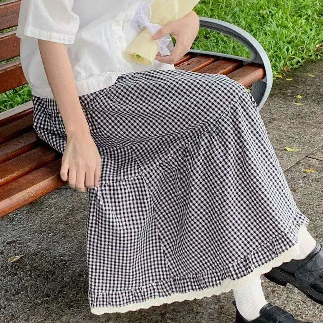 Whimsical Vintage Floral Patchwork Lolita Maxi Skirt