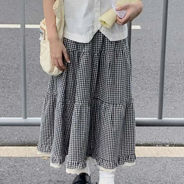 Whimsical Vintage Floral Patchwork Lolita Maxi Skirt