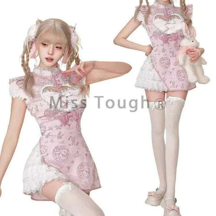Whimsical Vintage Floral Ruffle Dress with Elegant Bow Detail for Women - Très Elite