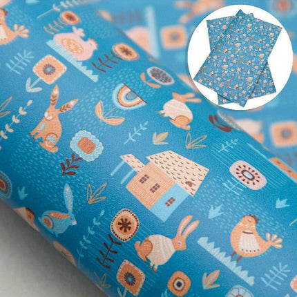 Whimsical Wonders: Deluxe Reindeer Print Faux Leather Crafting Sheets for Artistic Creations - Très Elite