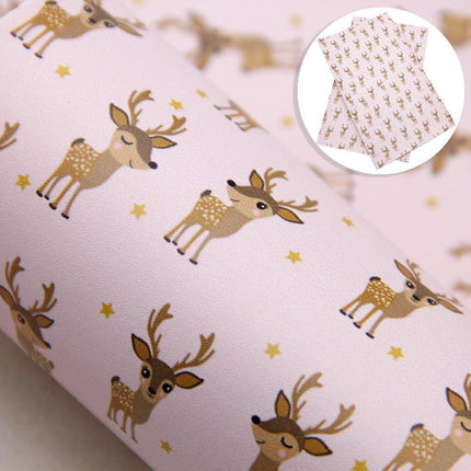 Whimsical Wonders: Deluxe Reindeer Print Faux Leather Crafting Sheets for Artistic Creations - Très Elite
