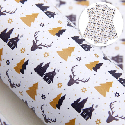Whimsical Wonders: Deluxe Reindeer Print Faux Leather Crafting Sheets for Artistic Creations - Très Elite