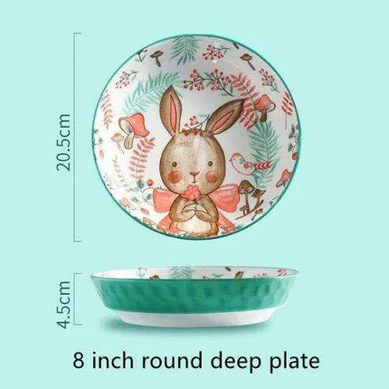 Whimsical Woodland Creatures Ceramic Dining Set for Enchanting Meals..
