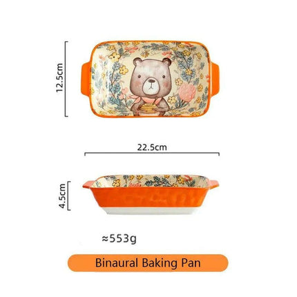 Whimsical Woodland Creatures Ceramic Dining Set for Enchanting Meals..