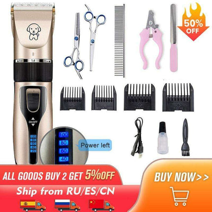 Whisper-Quiet Pet Grooming Clippers Set for Dogs and Cats - Très Elite