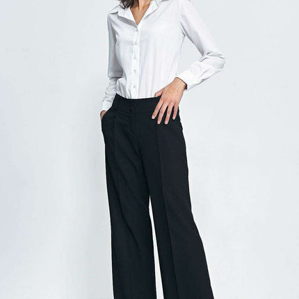 White Cotton Blend Slim Fit Business Shirt Cuff Details - Très Elite