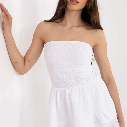White Cotton Sleeveless Jumpsuit Model 212513 For Women - Très Elite