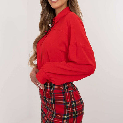 White Long Sleeve Shirt Model 203728 Women Blouse Style - Très Elite