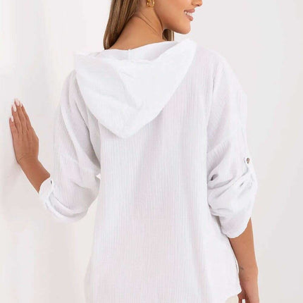 White Muslin Cotton Womens Shirt Model 213245 Casual - Très Elite