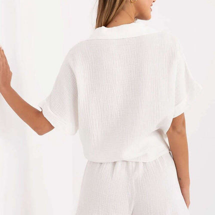 White Short Sleeve Shirt Model 213868 Breathable Cotton - Très Elite