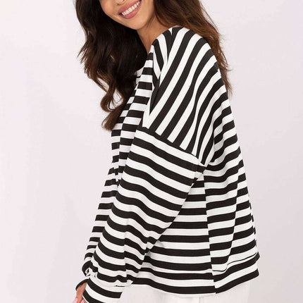 White Striped Blouse Model 207017 For Women Everyday Wear - Très Elite