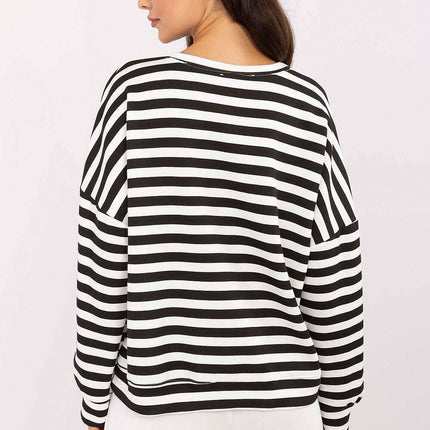 White Striped Blouse Model 207017 For Women Everyday Wear - Très Elite