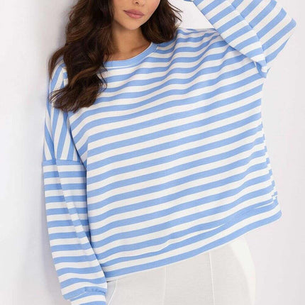White Striped Blouse Model 207017 For Women Everyday Wear - Très Elite