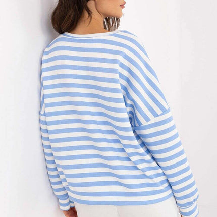 White Striped Blouse Model 207017 For Women Everyday Wear - Très Elite