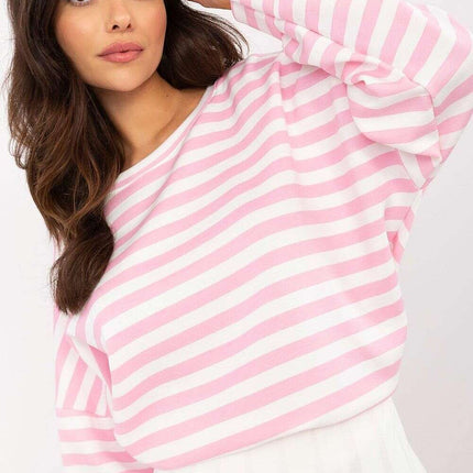 White Striped Blouse Model 207017 For Women Everyday Wear - Très Elite