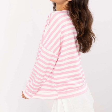 White Striped Blouse Model 207017 For Women Everyday Wear - Très Elite