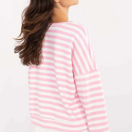 White Striped Blouse Model 207017 For Women Everyday Wear - Très Elite