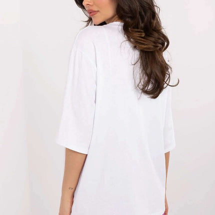 White T Shirt Model 209216 Oversized Loose Fit Casual - Très Elite