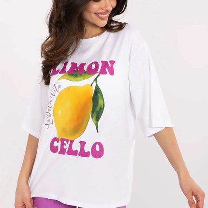 White T Shirt Model 209216 Oversized Loose Fit Casual - Très Elite