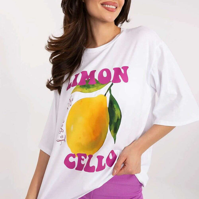 White T Shirt Model 209216 Oversized Loose Fit Casual